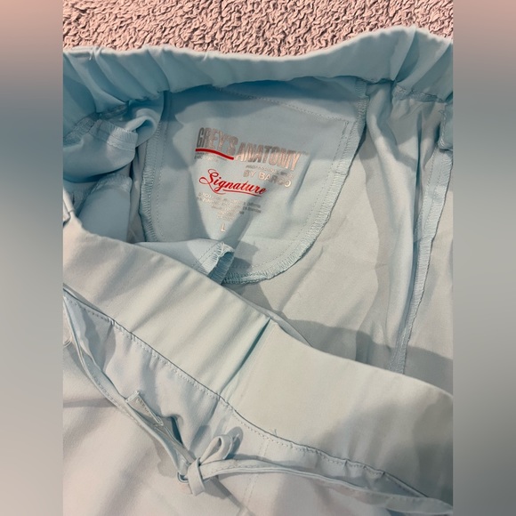 Scrub bottoms: Grey’s Anatomy drawstring pant. Large, baby blue - Picture 2 of 3